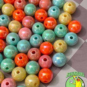 Iriserende acryl kauwgomballenkralen 10 mm - diverse ondoorzichtige kawaii-set