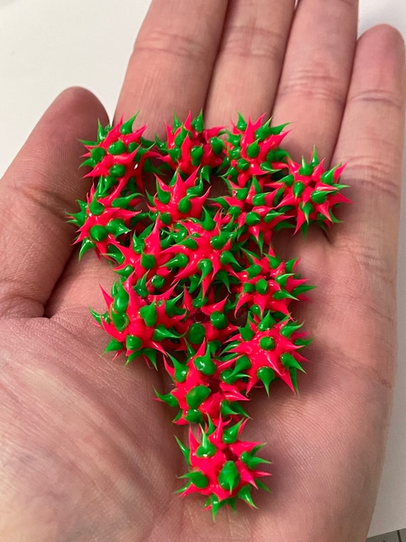 Buy 10 Pink Green Rubber Spike Beads: 8mm Silicone Spikey Ball