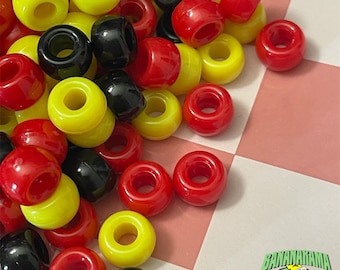 Qty-100 pieces of opaque acrylic pony bead mix beads 6mm x 9mm