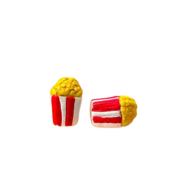 Popcorn beads, Peruvian ceramic food beads, Popcorn jewelry, Movie popcorn
