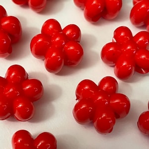 Qty 10 piece acrylic chunky flower beads size 16mm