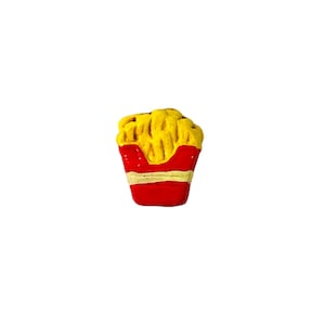 French Fry Bead: Hand-Painted Peruvian Ceramic Food Jewelry (10mm)