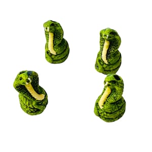 Cobra beads, ceramic snake beads, Peruvian animal beads, Snake jewelry