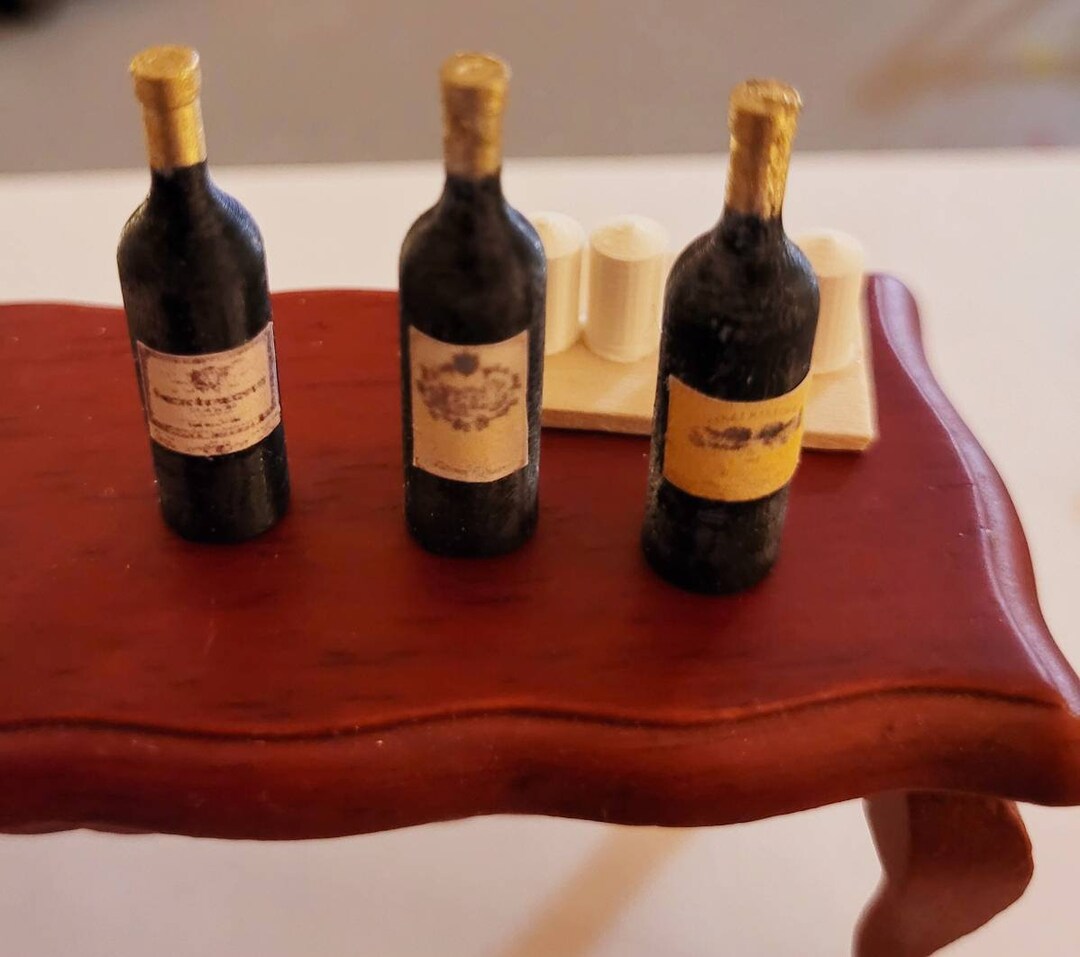 Miniature Antique Wine Dollhouse Wine Bottle 112 Scale Etsy