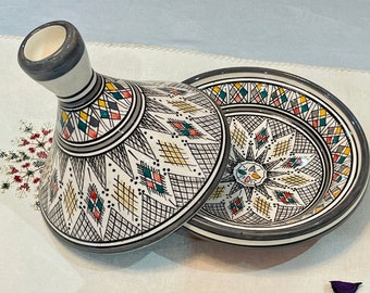 Hand-Painted Moroccan Tagine, Cooking & Serving Pot, Handmade Tagine For Your Kitchen, Pottery Tajine, Ceramic Kitchenware, kitchen utensils
