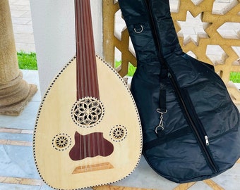 Groot luit oud-muziekinstrument met 11-snarige melodieën, handgemaakte Arabische oud plus koffer, handgemaakt instrument, ideaal voor beginners en professionals