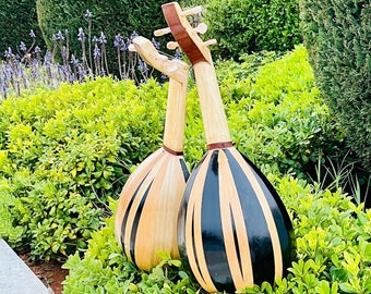 Kleine Laute Musik Oud-Instrument Streichermelodien, Musikinstrument Handgemacht, handgemachtes arabisches Oud, schwarzes und braunes Design Oud