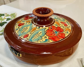 Handmade Moroccan Clay Tagine, Oven & Stove Safe, 10.23 Inch