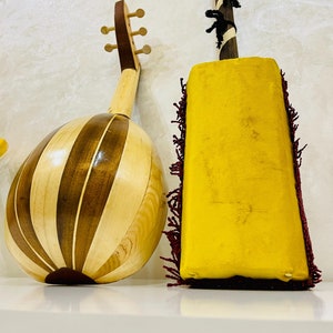 Set consisting of Guembri and Oud, Moroccan Pro Gnawa instrument, handmade arabic Lute, Musical Instrument HandCrafted, Traditional gnaoua.