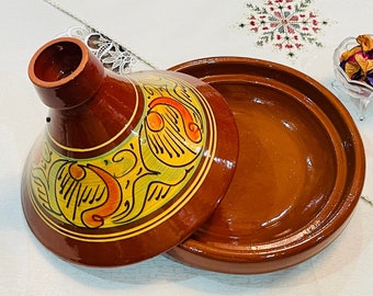 11"Moroccan Handmade Ceramic Tagine for Your Kitchen, Large Cooking Pot, Pottery Tagine, Hand-painted Tajine, Kitchen Utensils, Lead Free