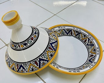 Handmade Moroccan Tagine | Hand-Painted Ceramic Cookware (10 inch)