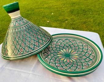 Hand-Painted Moroccan Tagine, Cooking & Serving Pot, Handmade Tagine For Your Kitchen, Pottery Tajine, Ceramic Kitchenware, kitchen utensils