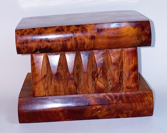 Handmade Moroccan Thuya Wood Jewelry Box – Perfect Keepsake For Rings & Treasures, Includes Gift Pouch-1425869