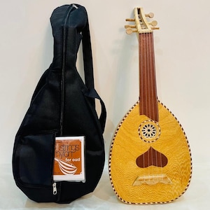 Small Lute Oud Musical Instruement With 5-Strings Tunes, Handmade Profesional Lute Plus Case, Handcrafted Arabic Oud, Spirtual Music