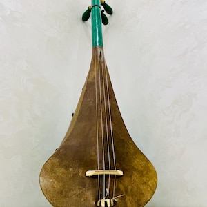 Grande liuto marocchino autentico con 4 corde, melodie e custodia, strumento musicale berbero Wtar, liuto tradizionale marocchino, Rwicha Loutar