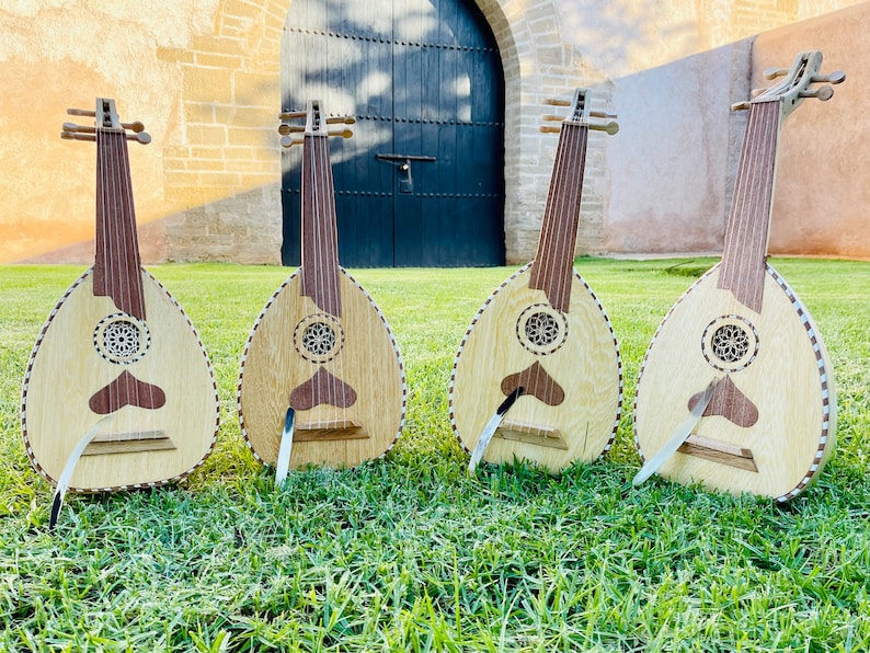 Petits airs de cordes d'instrument de musique de luth, instrument de musique fabriqué à la main, oud arabe fait main, oud professionnel de corne de vache image 5