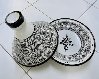 Large Moroccan Tagine | Hand-Painted Ceramic Tajine Pot, Kitchenware