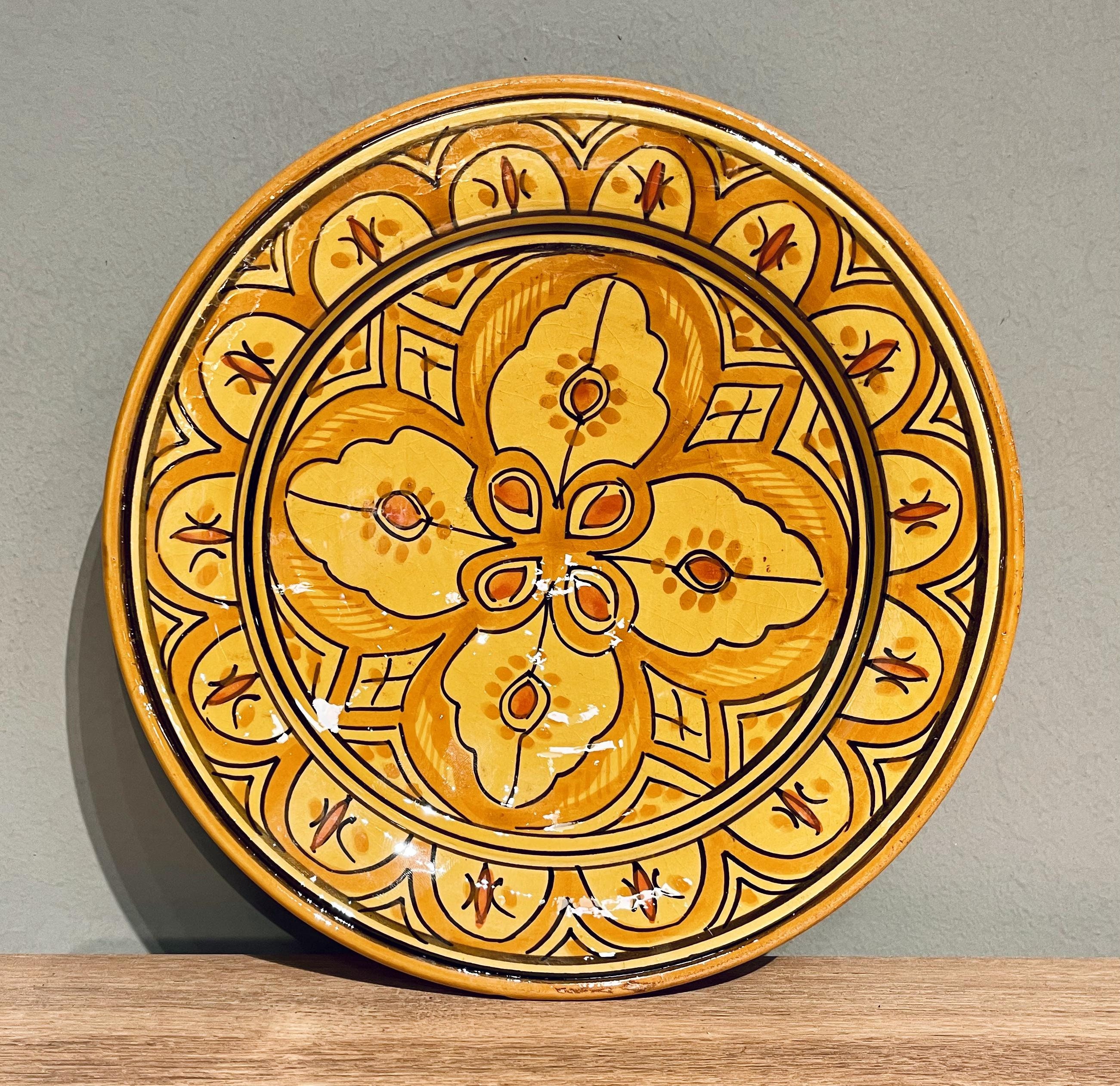 Yellow Ceramic Plate Etsy