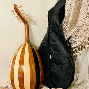Large Oud Lute Music Instrument With 11-Strings Tunes, Handmade Professional Oud Plus Case, Arabic Oud, Wood Musical Instrument HandCrafted