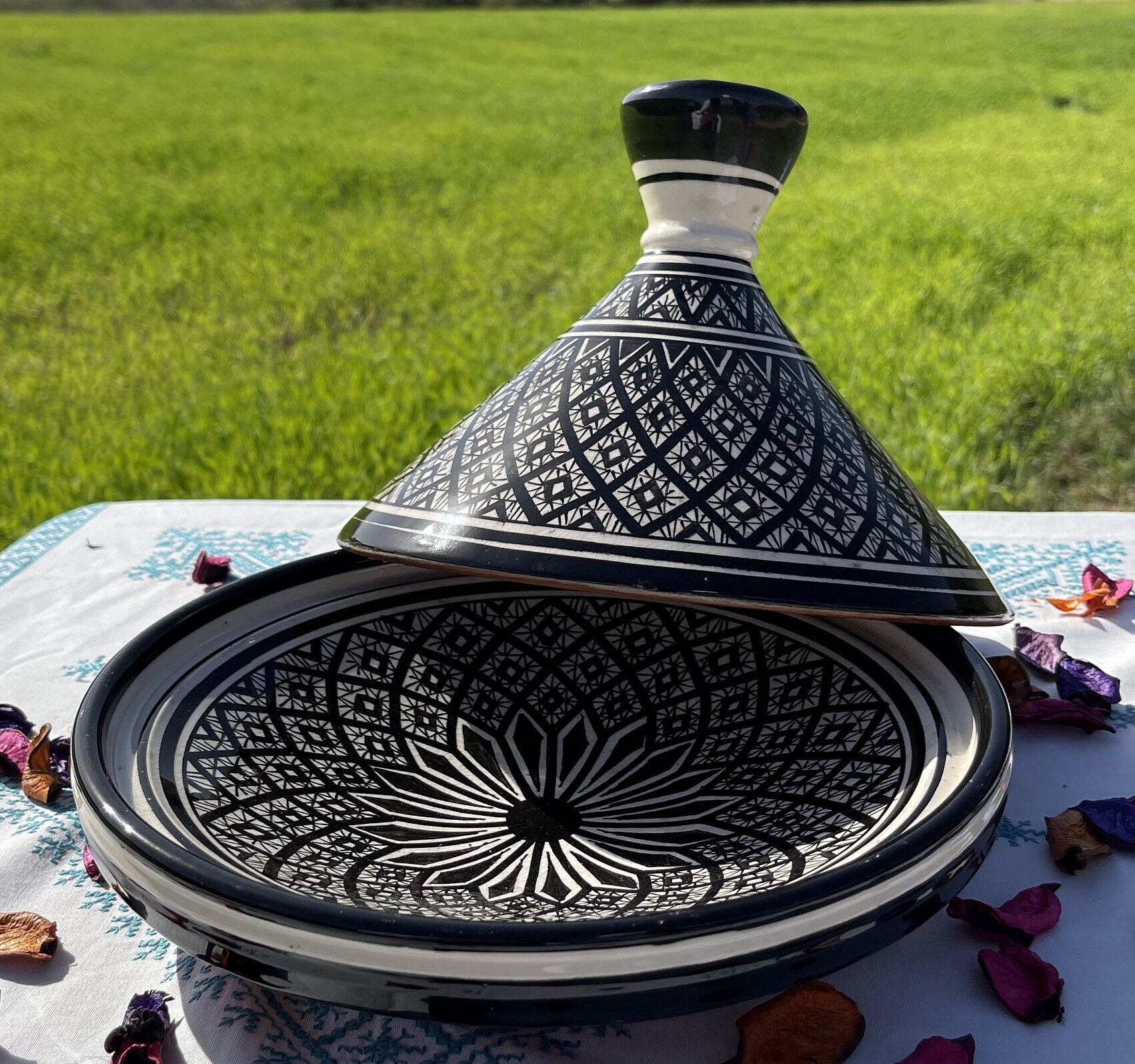 Large Moroccan Ceramic Tagine Handmade Tagine for Cooking and Etsy