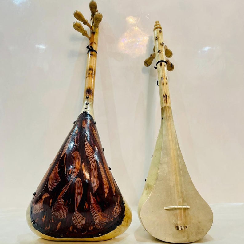 Oval Body String Instrument 44' Large Moroccan Profesional Loutar With 4 Strings Melodies & Case ...
