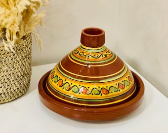 Tajín grande para cocinar, Tajín de cerámica 100 % hecho a mano para tu cocina, Olla grande, Utensilios de cocina de barro, Tajín de cerámica, Utensilios de cocina