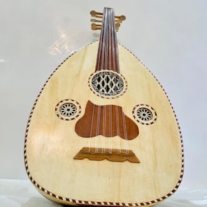 Large Oud Lute Music Instrument, 11 Strings Tunes, Handmade Professional Oud With Case, Professional Quality, Ideal for Beginners & Pros