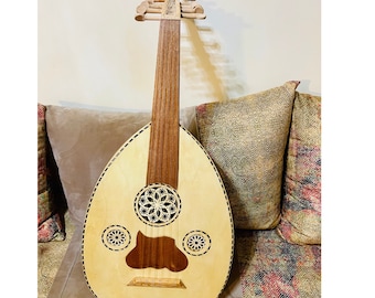 Large Lute OUD Wood Musical Instrument, 11 Strings Tunes Handmade, Arabic Oud Music Oriental, Wood Musical Instrument HandCrafted