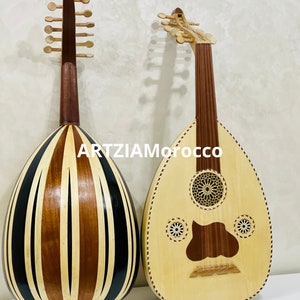 Large Oud Lute Music Instrument With 11-Strings Tunes, Handmade Professional Oud Plus Case, Arabic Oud, Wood Musical Instrument HandCrafted