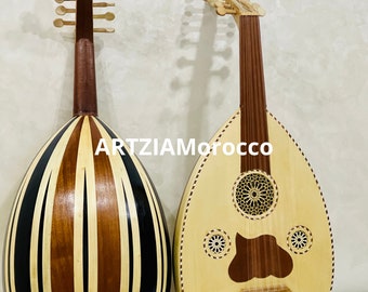 Groot oud luit muziekinstrument met 11-snarige deuntjes, handgemaakte professionele oud plus case, Arabische oudh, handgemaakt houten muziekinstrument