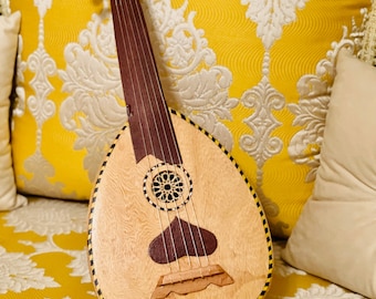 Premium Quality Lute Oud Music Instrument With 5 Strings Melodies Plus Case, Handmade Arabic Lute, Handcrafted Oud For Beginners & Experts