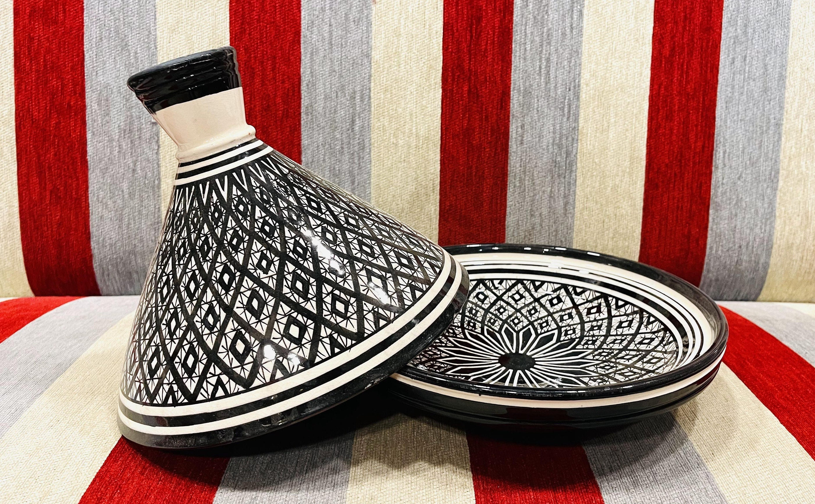 Large Moroccan Ceramic Tagine Handmade and Handpainted Tagine Etsy