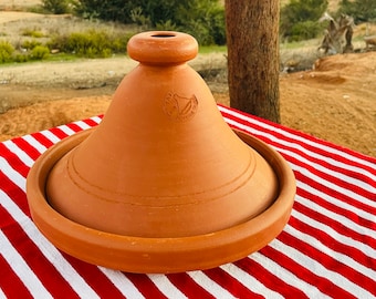 Unglasierte marokkanische Tagine zum Kochen, 100% handgefertigte Keramik Tajine für Ihre Küche, Tonkochtopf, Tonkochgeschirr, Küchengeschirr, BLEIFREI