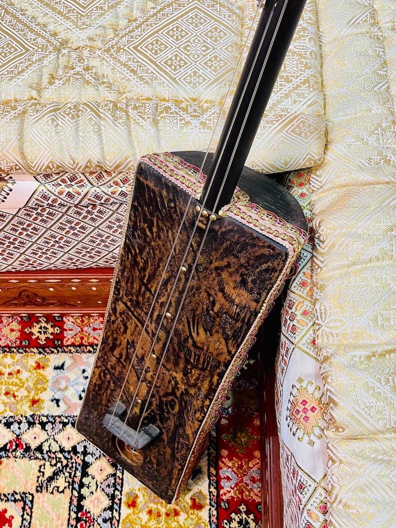 Long Neck String Instruments Large Professional Gnawa Instrument, Moroccan Art Guembri, Handmade ...