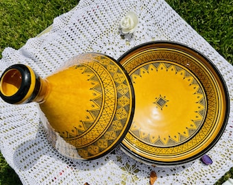 Large Moroccan Ceramic Tagine, Hand-painted Tajine, Handmade Tajine For Cooking and Serving, Pottery Tagine, Clay Cooking Pot, Kitchenware