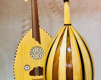 Large Oud Lute Music Instrument With 11-Strings Tunes, Handmade Professional Lute & Case,  Handcrafted Arabic Oud, Wood Musical Instrument