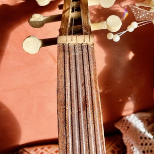 Small Lute Music oud instrument strings tunes, Musical Instrument HandCrafted, Handmade Arabic Oud, Pro Cow Horn Oud image 8