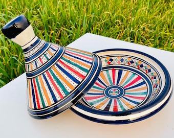 Moroccan Ceramic Tagine For Cooking and Serving, Hand Painted Tajine, Serve Delicious Meals the Traditional Moroccan Way, kitchenware