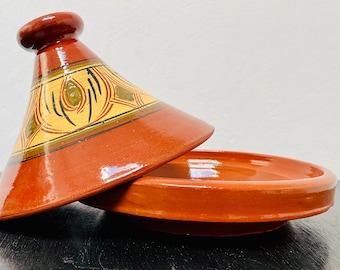 タジン鍋 モロッコ製 ハンドメイド 手作りモロッコ料理用タジン – カラフルなフェズ模様の鉛フリー