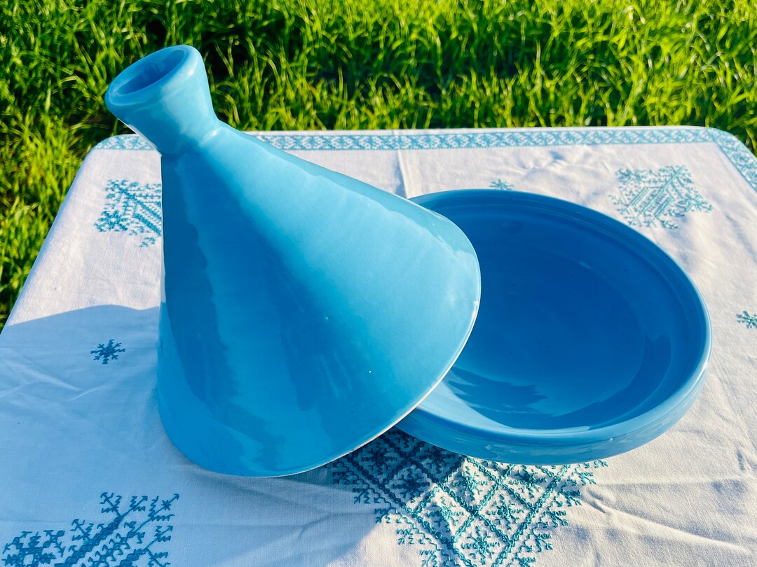 Moroccan Tagine for Serving, Pottery Tajine, Handmade and Handpainted Tajine for Your Kitchen