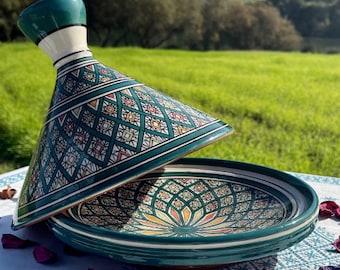 Moroccan Ceramic Tagine For Cooking and Serving, Hand Painted Tajine, Serve Delicious Meals the Traditional Moroccan Way, kitchenware