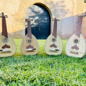 Petits airs de cordes d'instrument de musique de luth, instrument de musique fabriqué à la main, oud arabe fait main, oud professionnel de corne de vache image 2