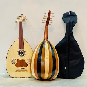 Large Oud Lute Music Instrument With 11-Strings Tunes, Handmade Professional Oud With Case, Handcrafted Lute Oud, Ideal for Beginners & Pros