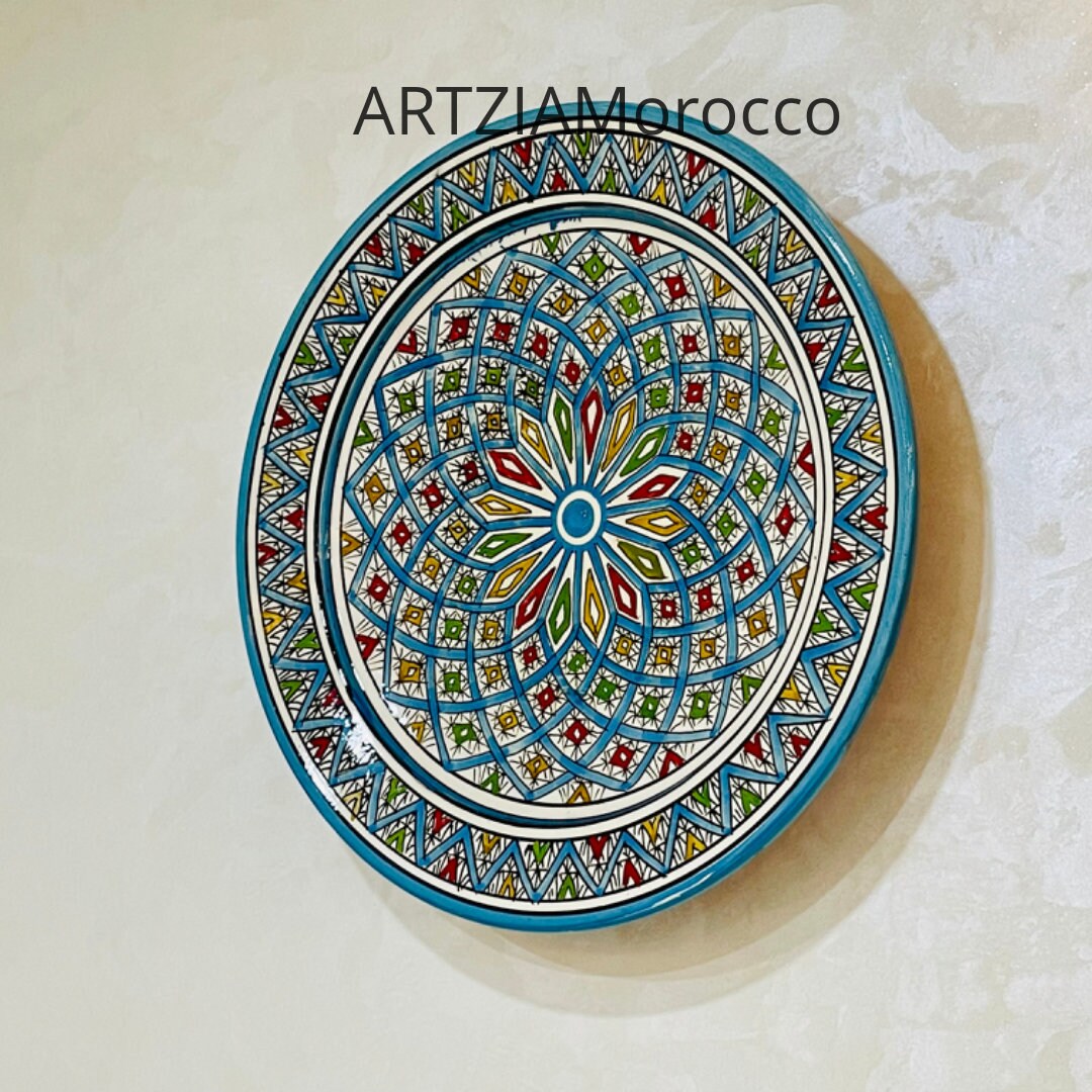 APSRA Ceramic Plates Moroccan Handmade Serving, Wall