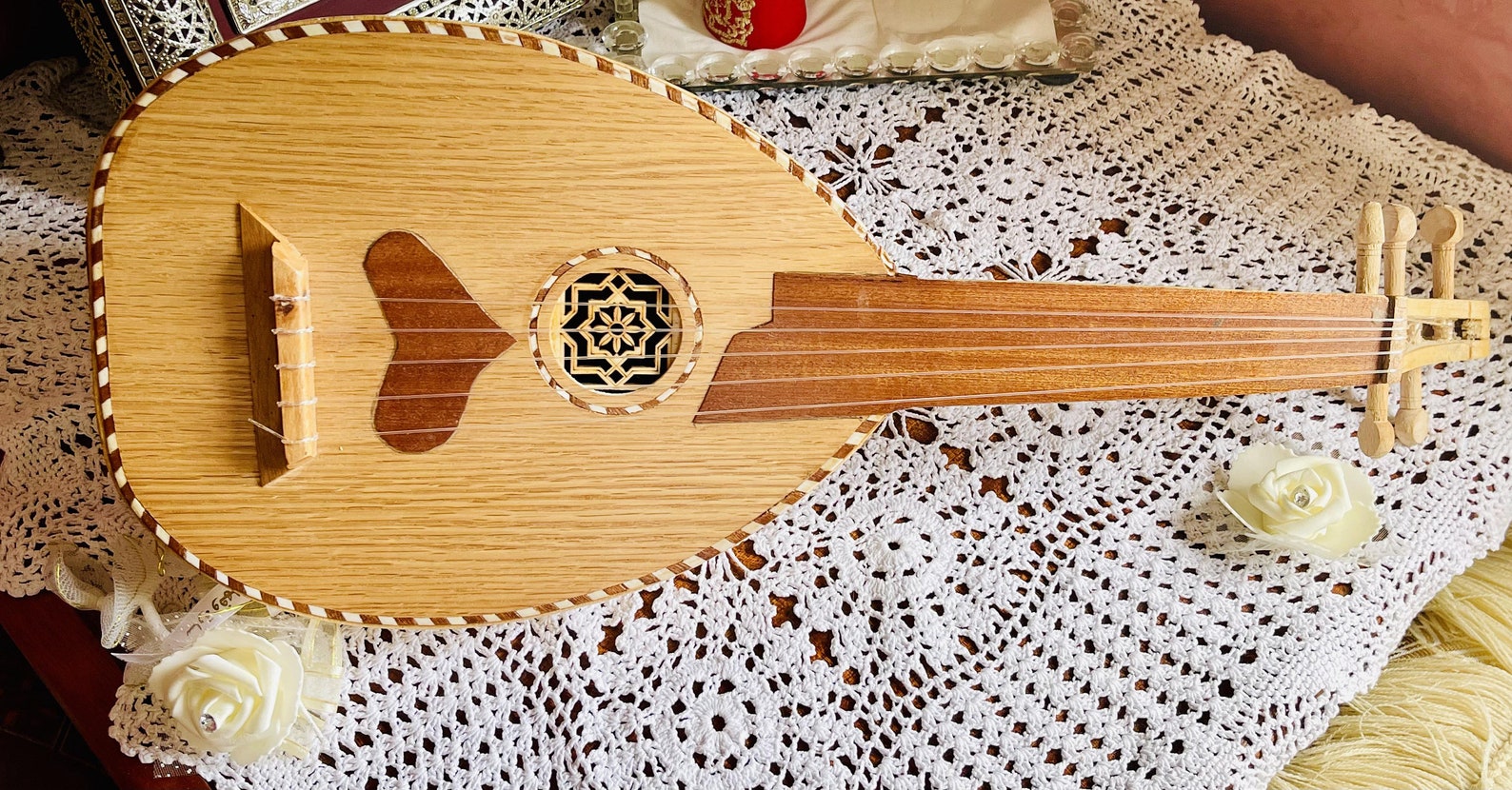 Small Lute Music Oud Instrument Strings Tunes Musical Etsy UK