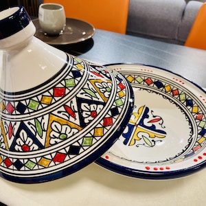 Tajine marocain de cuisson petite taille peint à la main