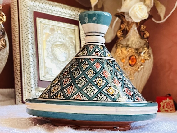 Tajine marocchina decorativa in ceramica 14 cm dipinta a mano Marrakech Accessoires 