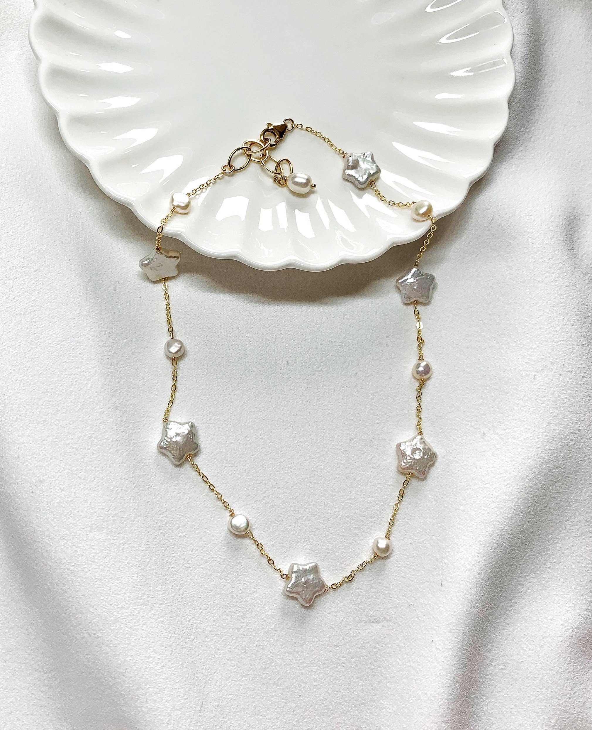 Starry Pearl Necklace & Earring Set