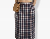 25 quot XXS Vintage Plaid Midi Skirt Vintage Plaid Midi Skirt Farm House Cottage Cottagecore
