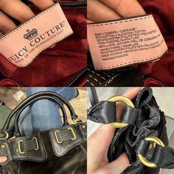 Y2K Juicy Couture Dark Brown Velour Lamb Leather Bag Purse - Etsy